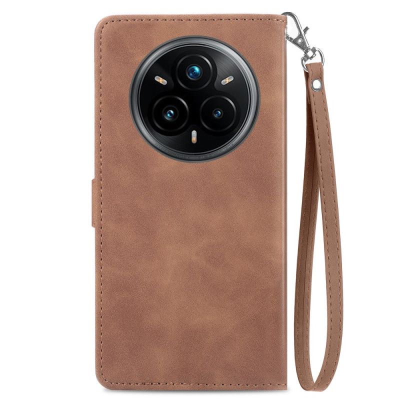 Bescherming Hoesje Realme 14 Pro 5g Suède Kant-effect Met Etui En Riem