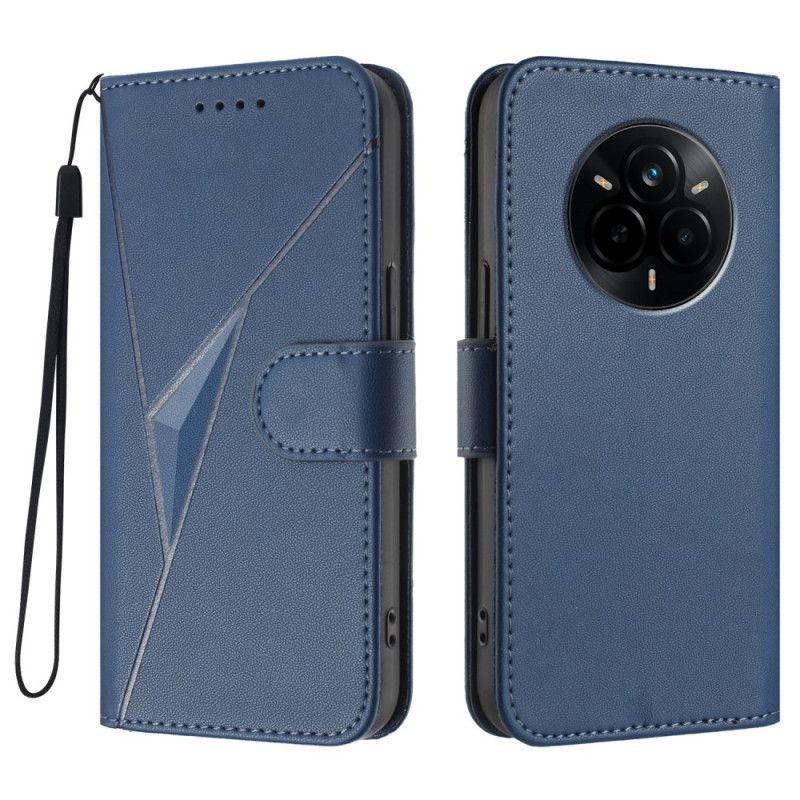 Flip Case Leren Realme 14 Pro 5g Driehoekig Patroon