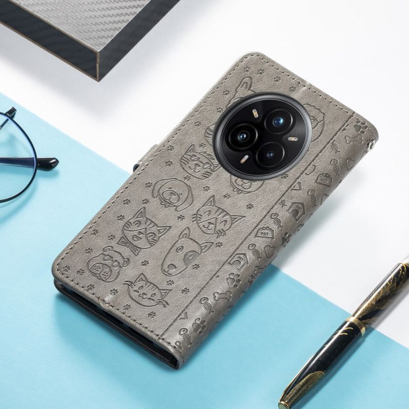 Flip Case Leren Realme 14 Pro 5g Geanimeerde Dieren