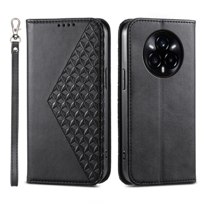 Folio-hoesje Realme 14 Pro 5g Gestructureerd Ontwerp Met Karabijnsluiting Bescherming Hoesje