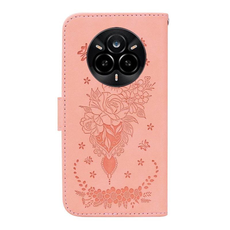 Folio-hoesje Realme 14 Pro 5g Roze Suède-effect