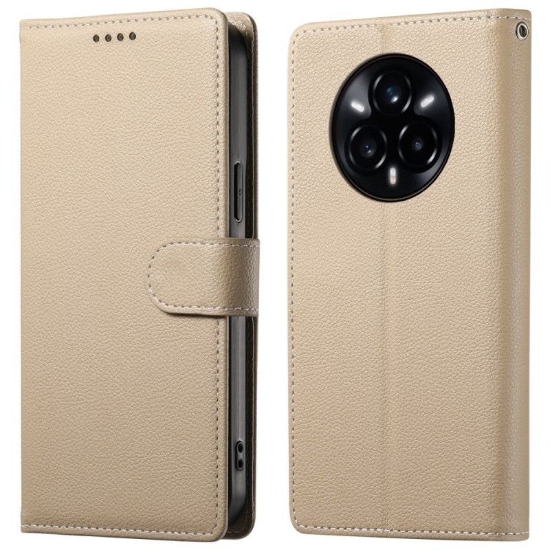 Folio-hoesje Realme 14 Pro 5g Telefoonhoesje Effen Leerlook Met Bandje