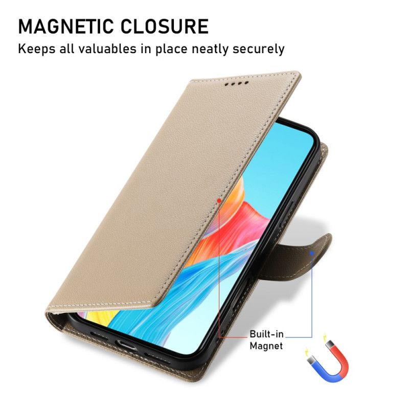 Folio-hoesje Realme 14 Pro 5g Telefoonhoesje Effen Leerlook Met Bandje