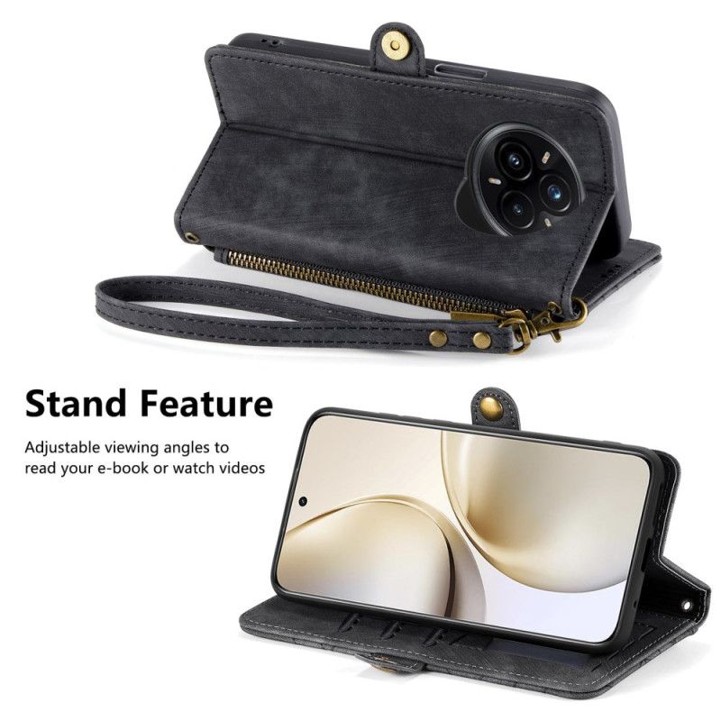 Folio-hoesje Realme 14 Pro 5g Telefoonhoesje Portemonnee Met Rits En Geometrisch Design