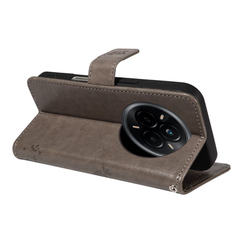 Leren Hoesje Realme 14 Pro 5g Boom En Kat Bescherming Hoesje