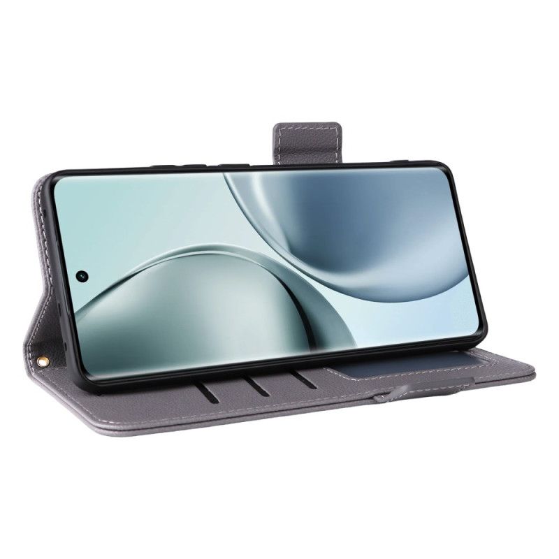 Leren Hoesje Realme 14 Pro 5g Lychee Kunstleer Met Bandje Bescherming Hoesje