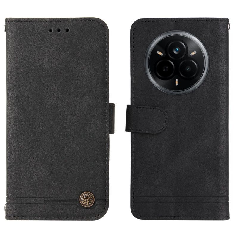 Leren Hoesje Realme 14 Pro 5g Suède-effect Met Klinknagels