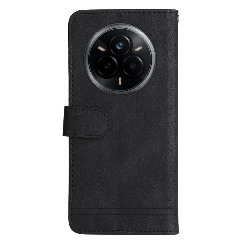 Leren Hoesje Realme 14 Pro 5g Suède-effect Met Klinknagels