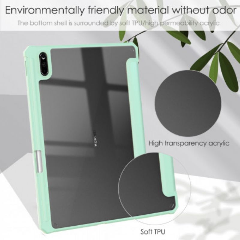 Smart Case Huawei Matepad 11 (2021) Kunstleer En Transparante Achterkant