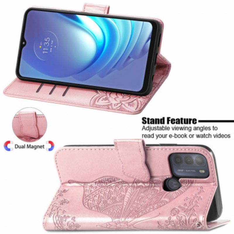 Flip Case Leren Moto G50 Halve Vlinder