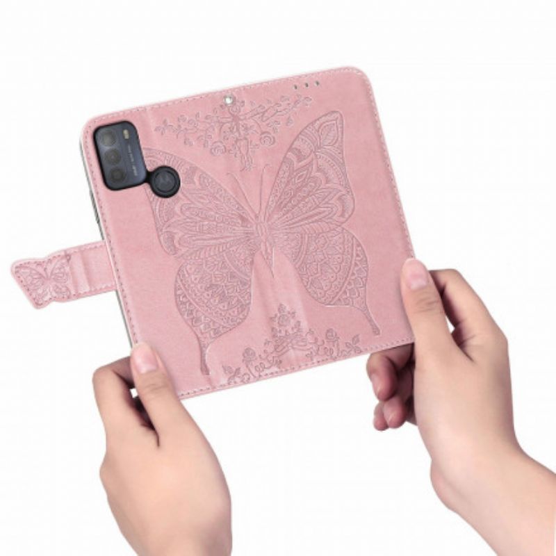 Flip Case Leren Moto G50 Halve Vlinder
