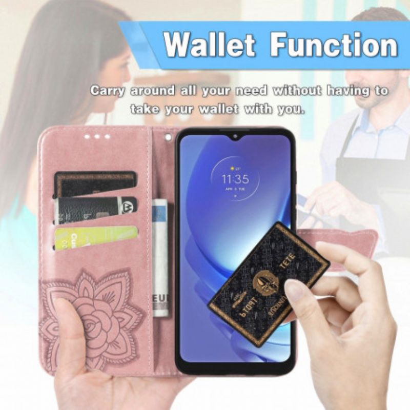 Flip Case Leren Moto G50 Halve Vlinder