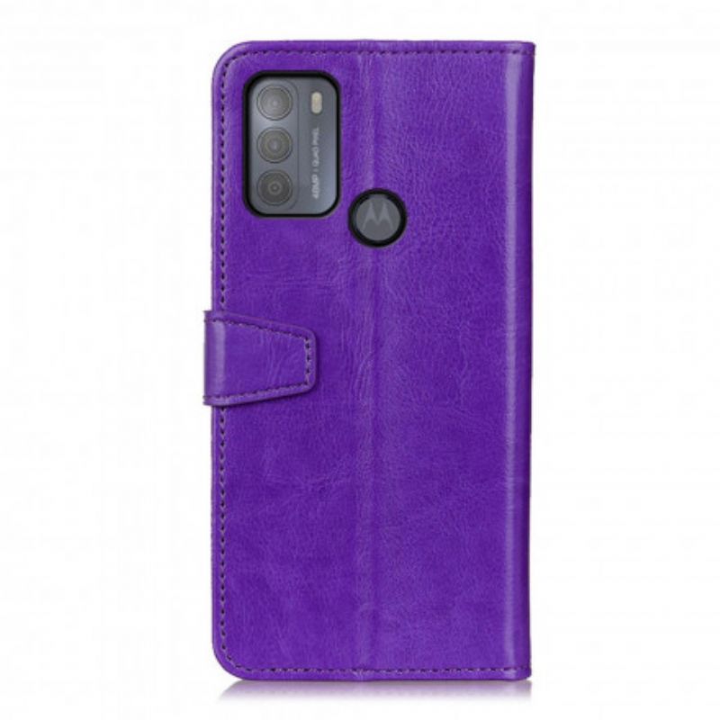 Folio-hoesje Moto G50 Eenvoudig Glanzend Leereffect