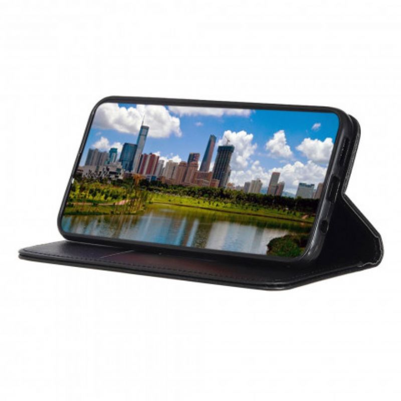 Folio-hoesje Moto G50 Elegantie Split Litchi Leer