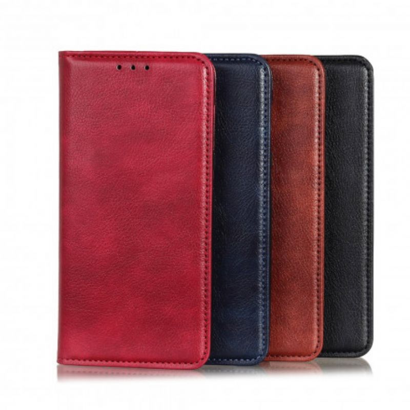 Folio-hoesje Moto G50 Elegantie Split Litchi Leer