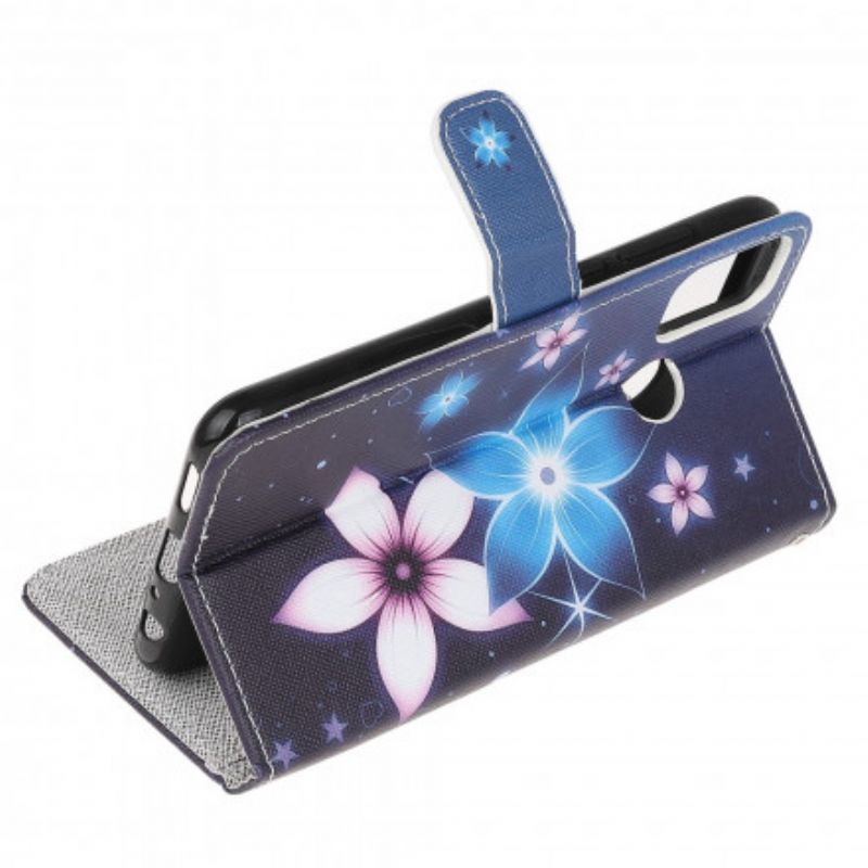 Folio-hoesje Moto G50 Maanbloemen Met Riem
