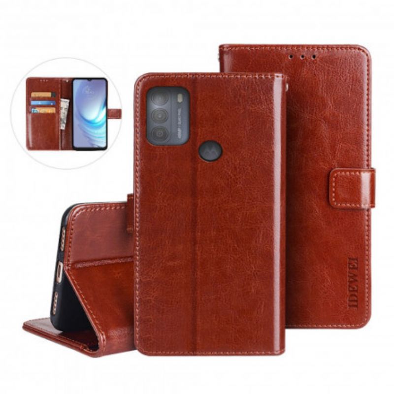 Folio-hoesje Moto G50 Telefoonhoesje Imitatieleer Idewei