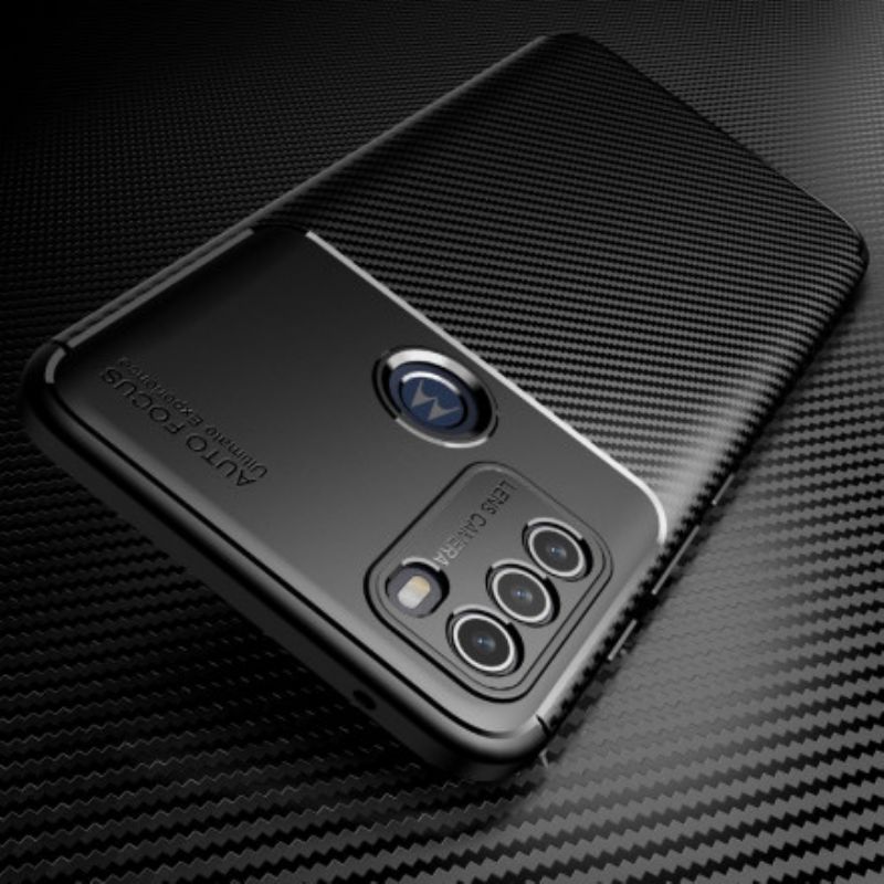 Hoesje Moto G50 Flexibele Koolstofvezeltextuur Bescherming Hoesje