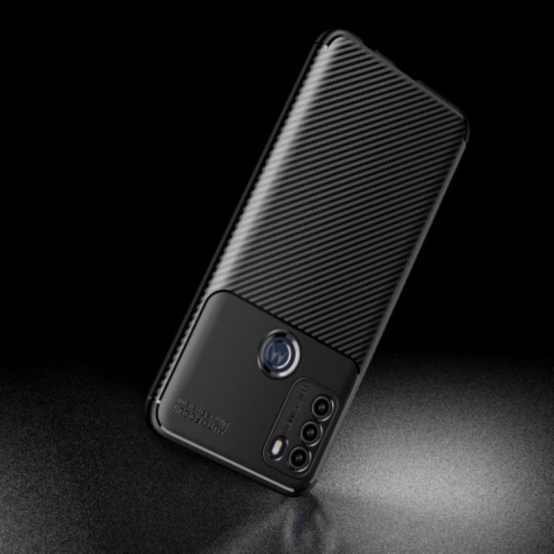 Hoesje Moto G50 Flexibele Koolstofvezeltextuur Bescherming Hoesje