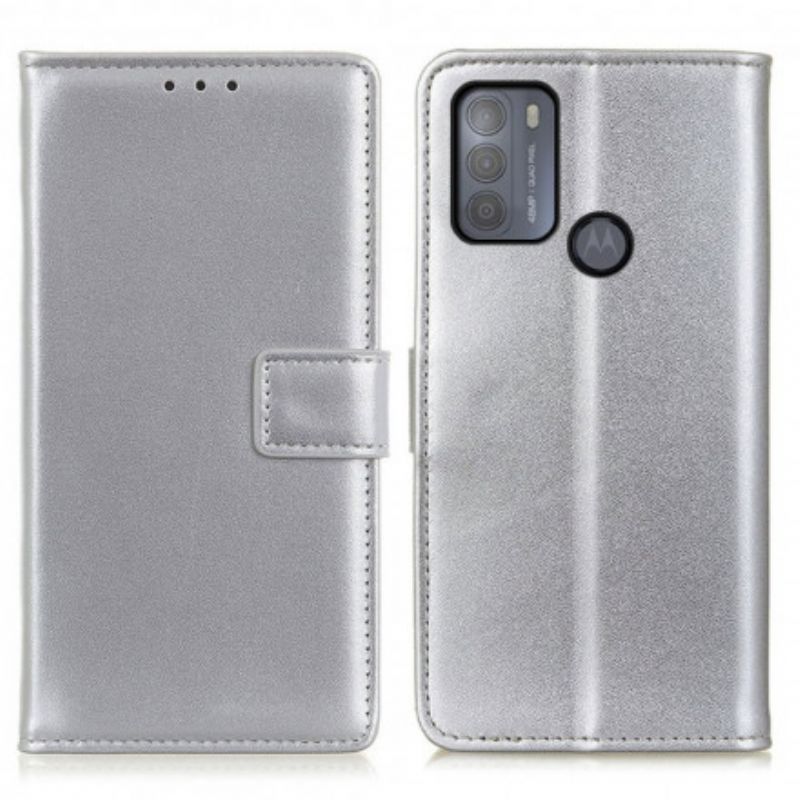 Leren Hoesje Moto G50 Effen Kunstleer