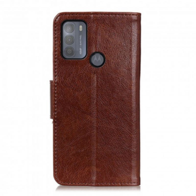 Leren Hoesje Moto G50 Split Nappa Leer Bescherming Hoesje