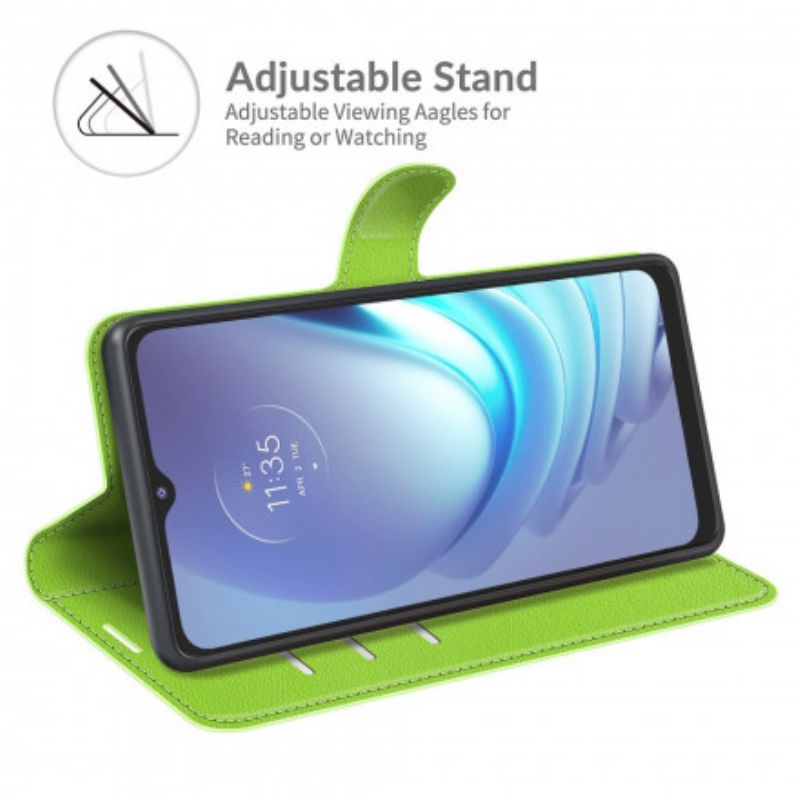 Leren Hoesje Voor Moto G50 Klassiek Litchi-effect
