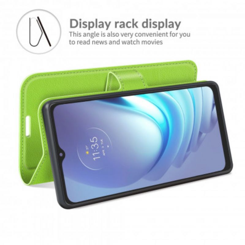 Leren Hoesje Voor Moto G50 Klassiek Litchi-effect