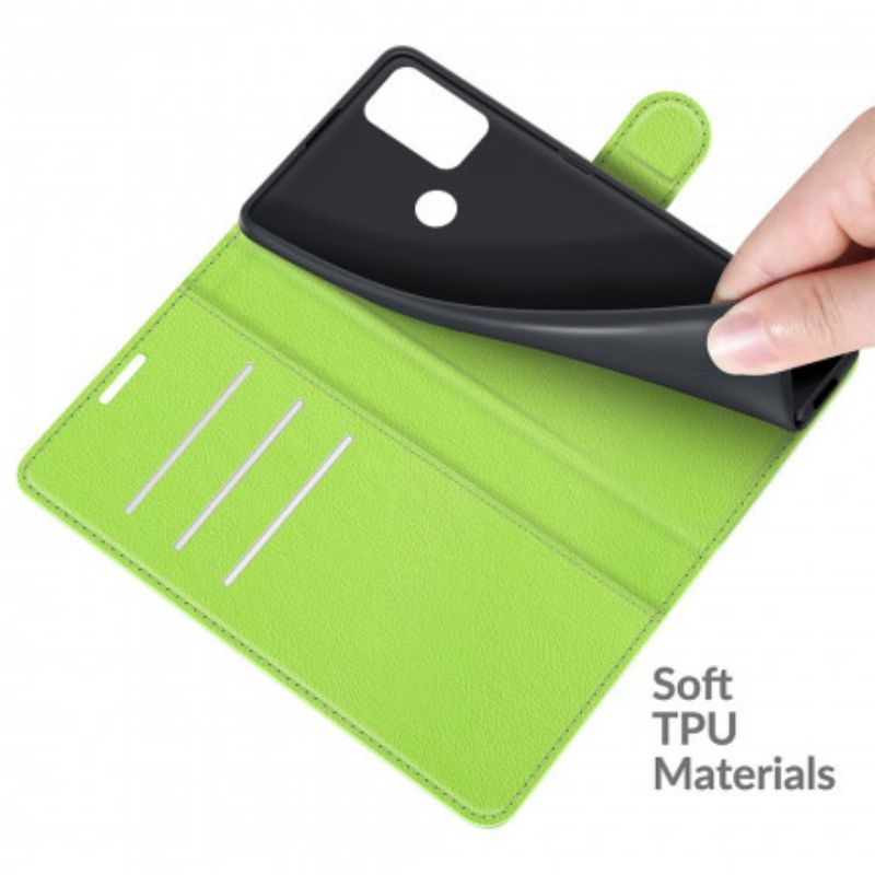 Leren Hoesje Voor Moto G50 Klassiek Litchi-effect