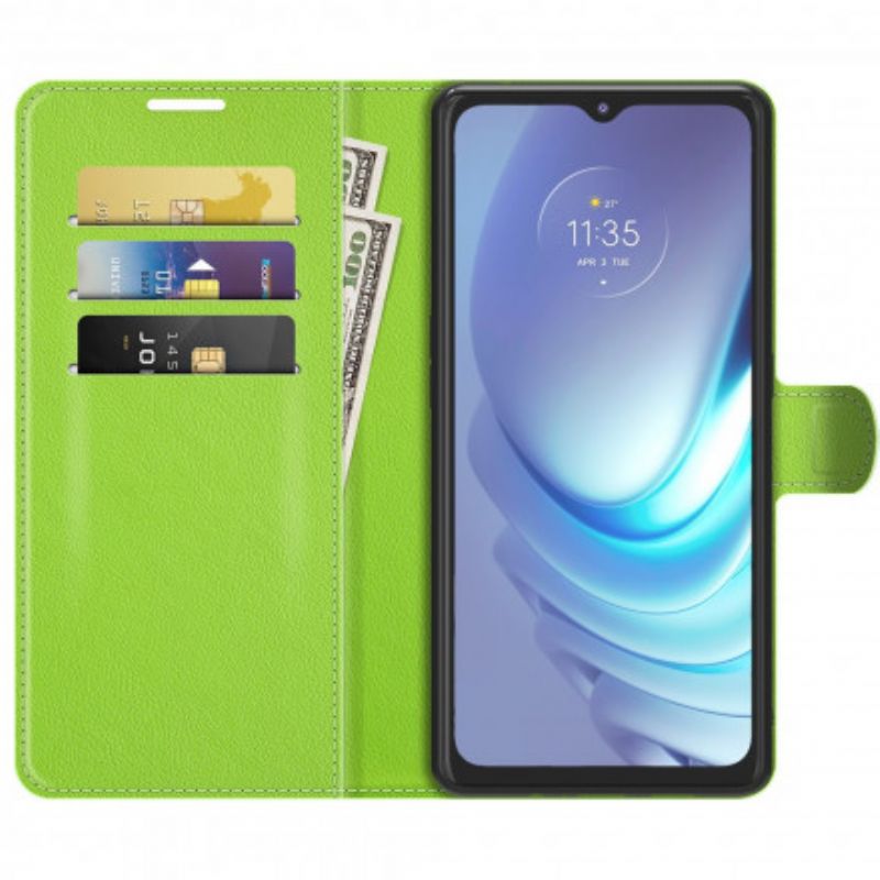 Leren Hoesje Voor Moto G50 Klassiek Litchi-effect