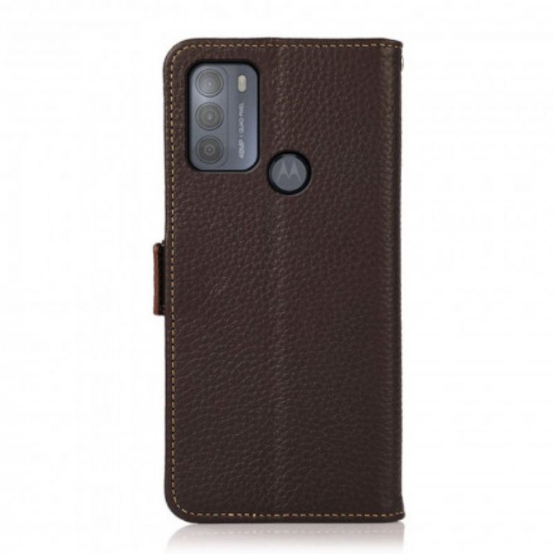 Leren Hoesje Voor Moto G50 Lychee Leer Khazneh Rfid