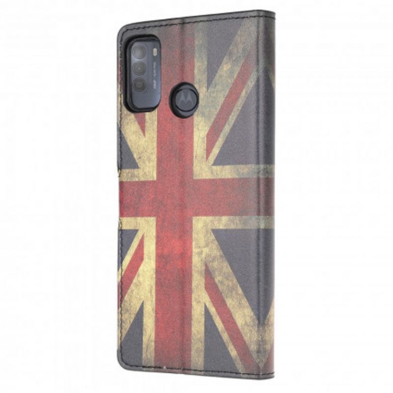 Leren Hoesje Voor Moto G50 Vlag Van Engeland