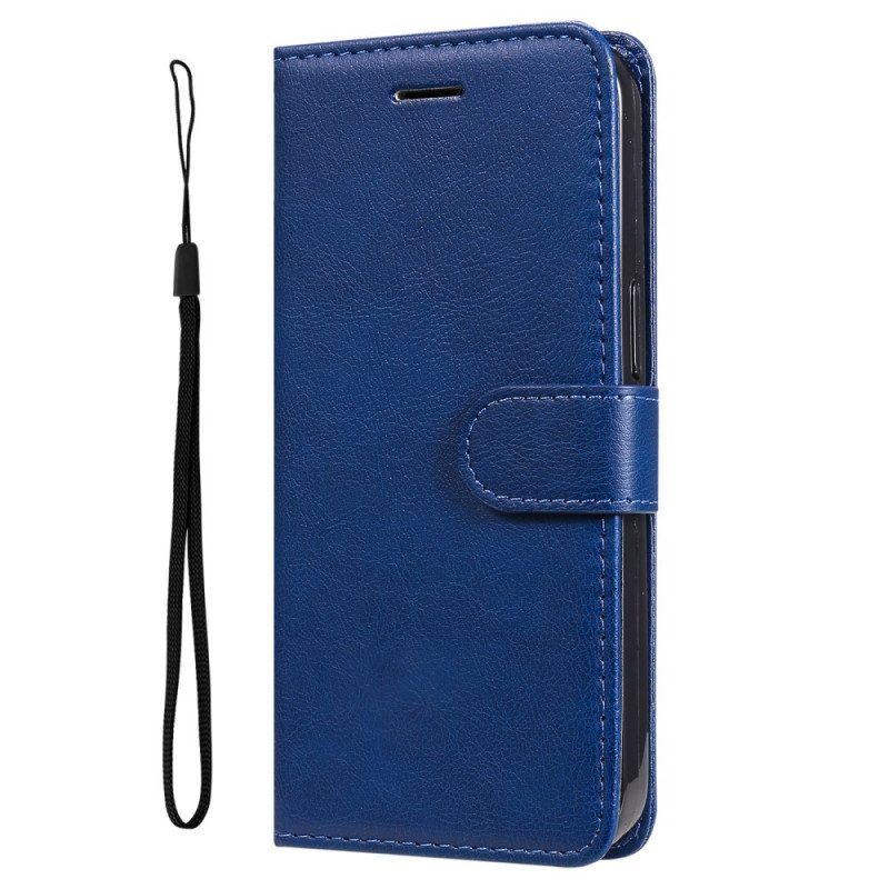 Folio-hoesje voor Samsung Galaxy M52 5G Met Ketting Strappy Mat Leer