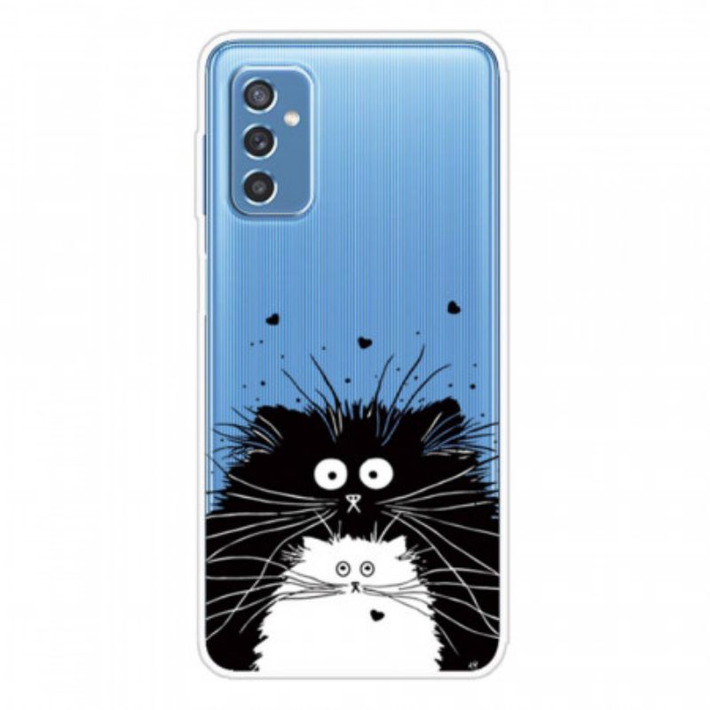 Hoesje voor Samsung Galaxy M52 5G Zwart-witte Katten