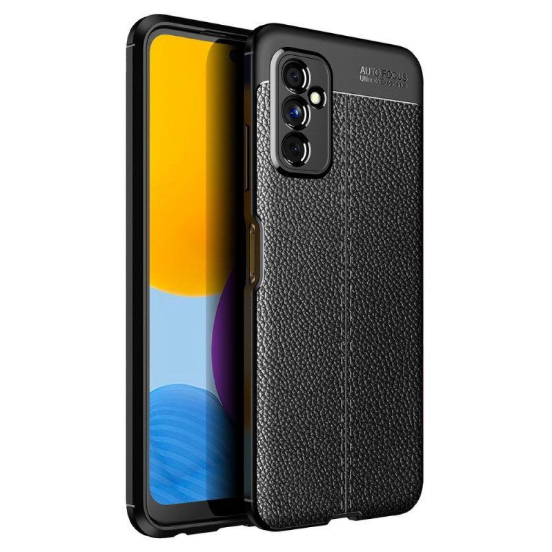 Telefoonhoesje voor Samsung Galaxy M52 5G Dubbellijnig Litchi-leereffect