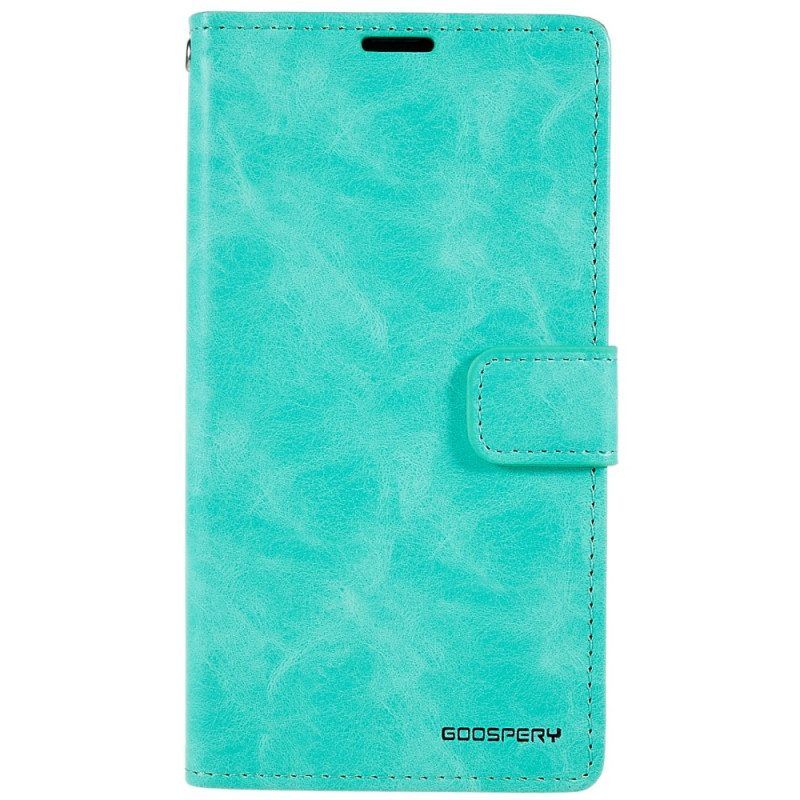 Leren Hoesje voor iPhone 14 Blauwe Maan Mercurius Goospery