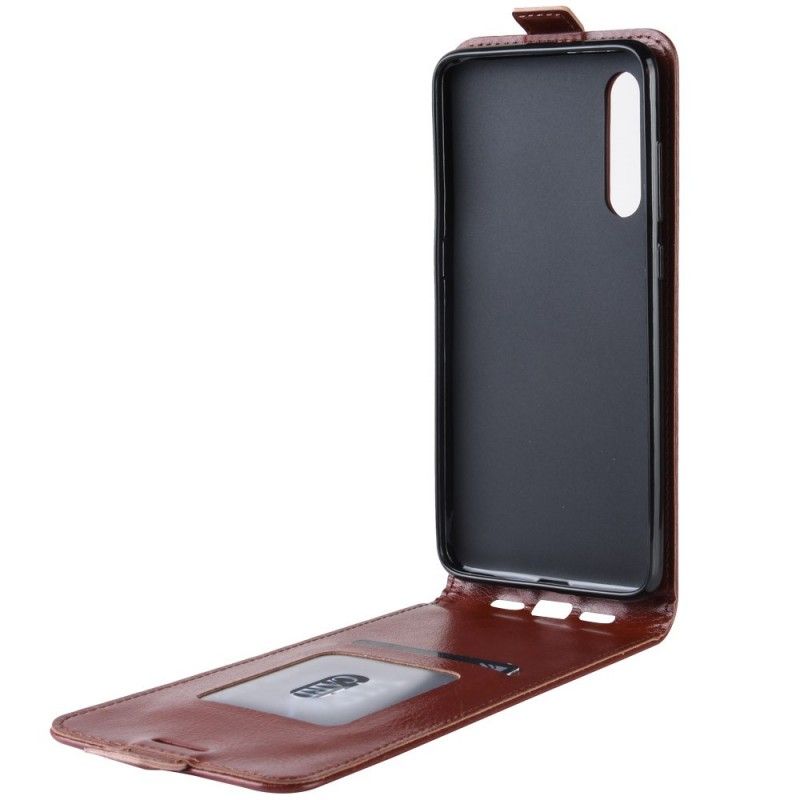 Flip Case Leren Xiaomi Mi 9 SE Wit Zwart Retro Vouwen