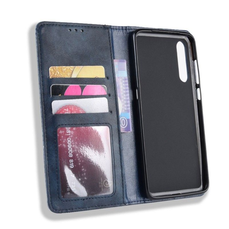 Folio-hoesje Xiaomi Mi 9 SE Donkerblauw Zwart Telefoonhoesje Mat Leereffect