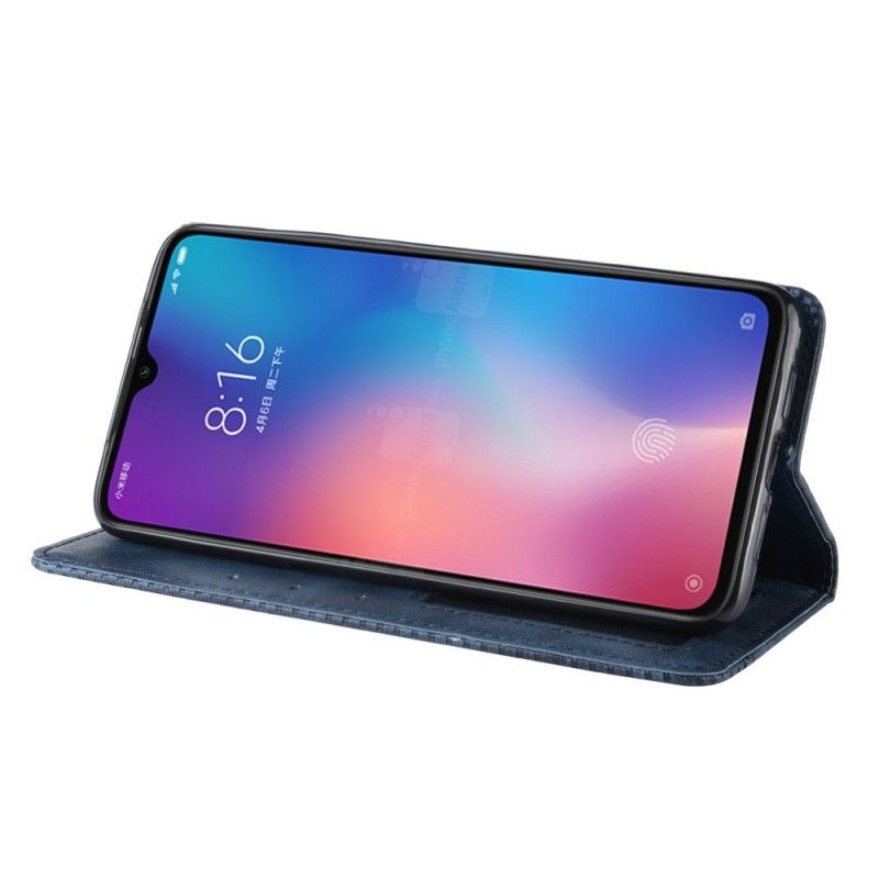 Folio-hoesje Xiaomi Mi 9 SE Donkerblauw Zwart Telefoonhoesje Mat Leereffect