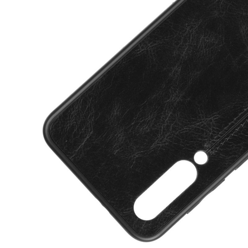 Hoesje voor Xiaomi Mi 9 SE Rood Zwart Gestikt Leereffect