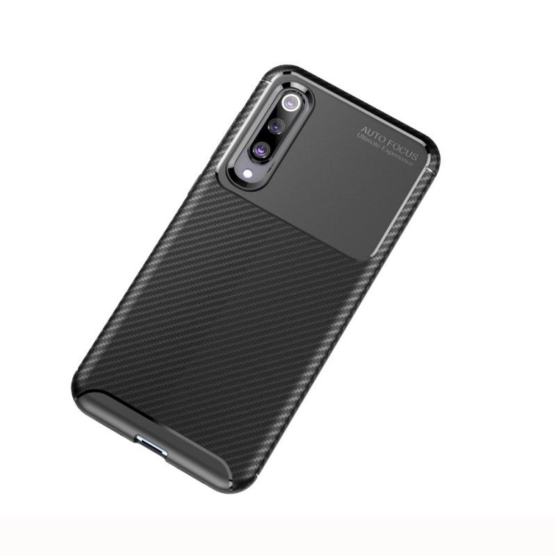 Hoesje Xiaomi Mi 9 SE Bruin Donkerblauw Flexibele Koolstofvezeltextuur