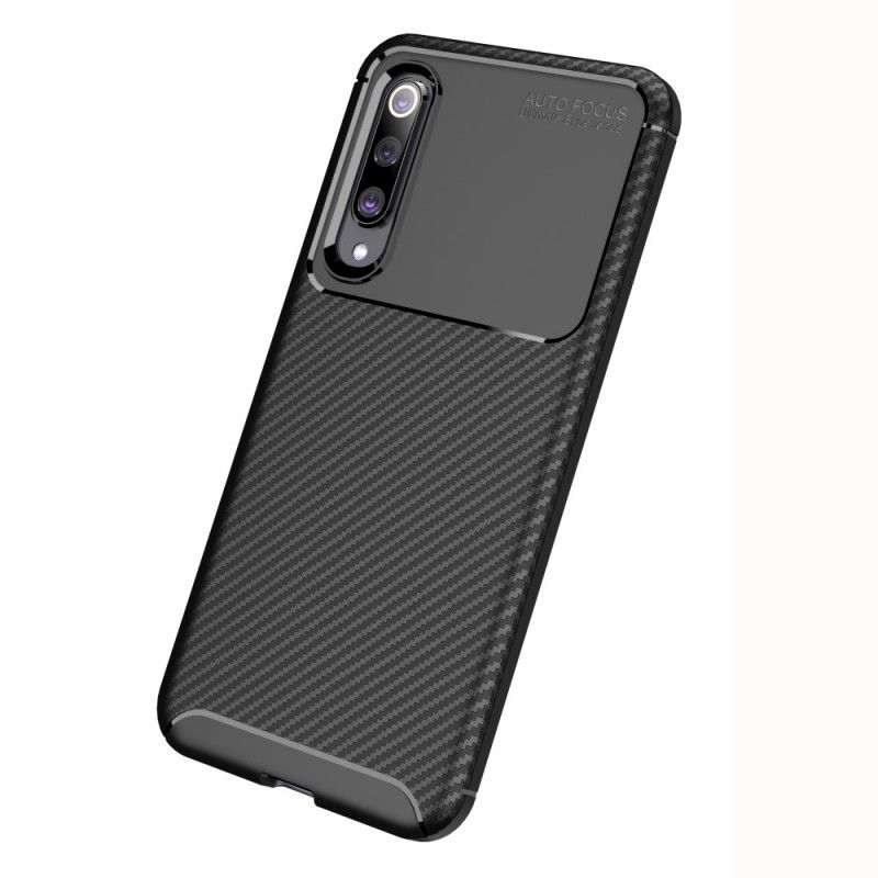 Hoesje Xiaomi Mi 9 SE Bruin Donkerblauw Flexibele Koolstofvezeltextuur
