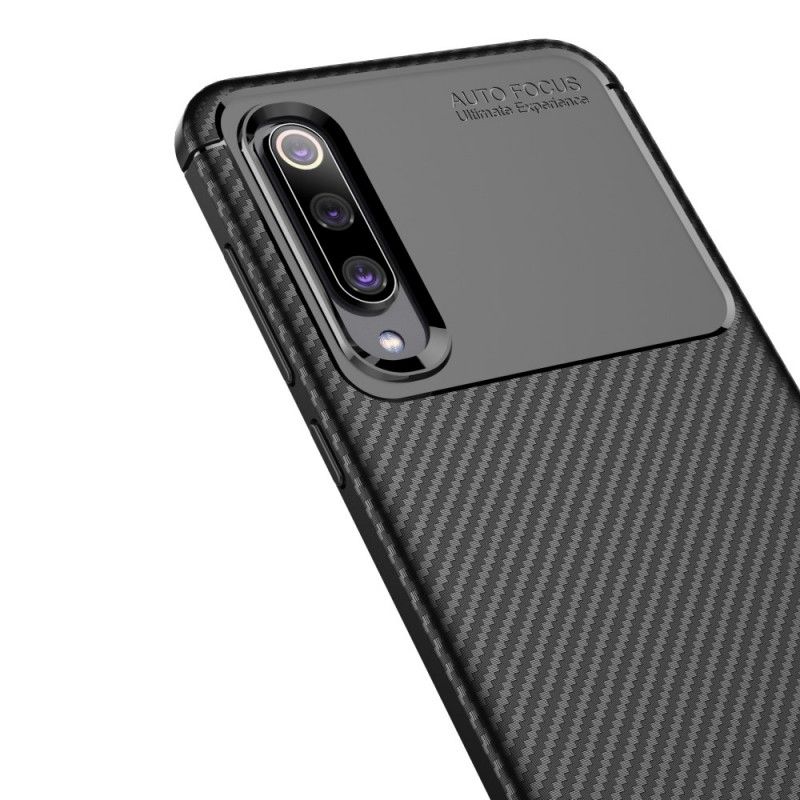 Hoesje Xiaomi Mi 9 SE Bruin Donkerblauw Flexibele Koolstofvezeltextuur