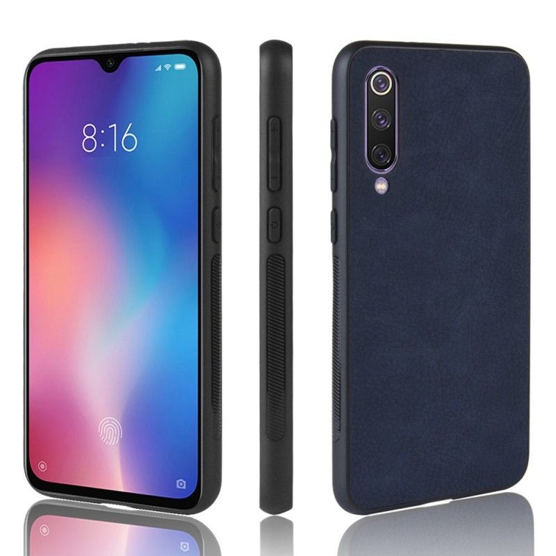 Hoesje Xiaomi Mi 9 SE Donkerblauw Realistisch Leereffect