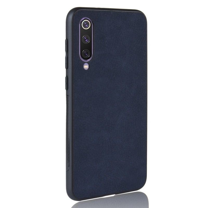 Hoesje Xiaomi Mi 9 SE Donkerblauw Realistisch Leereffect