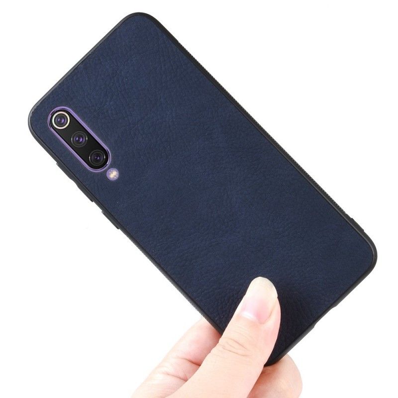 Hoesje Xiaomi Mi 9 SE Donkerblauw Realistisch Leereffect