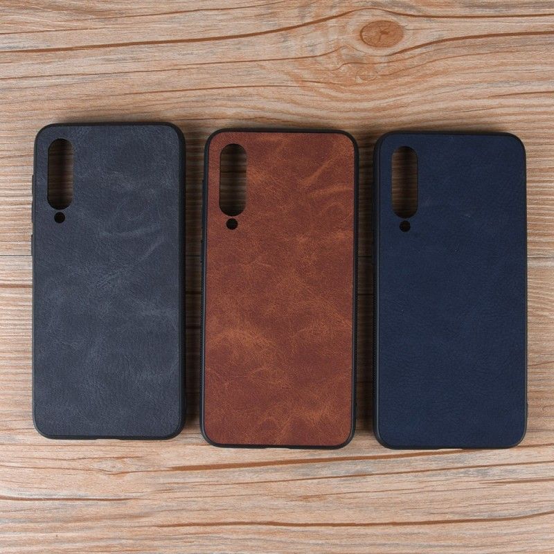 Hoesje Xiaomi Mi 9 SE Donkerblauw Realistisch Leereffect