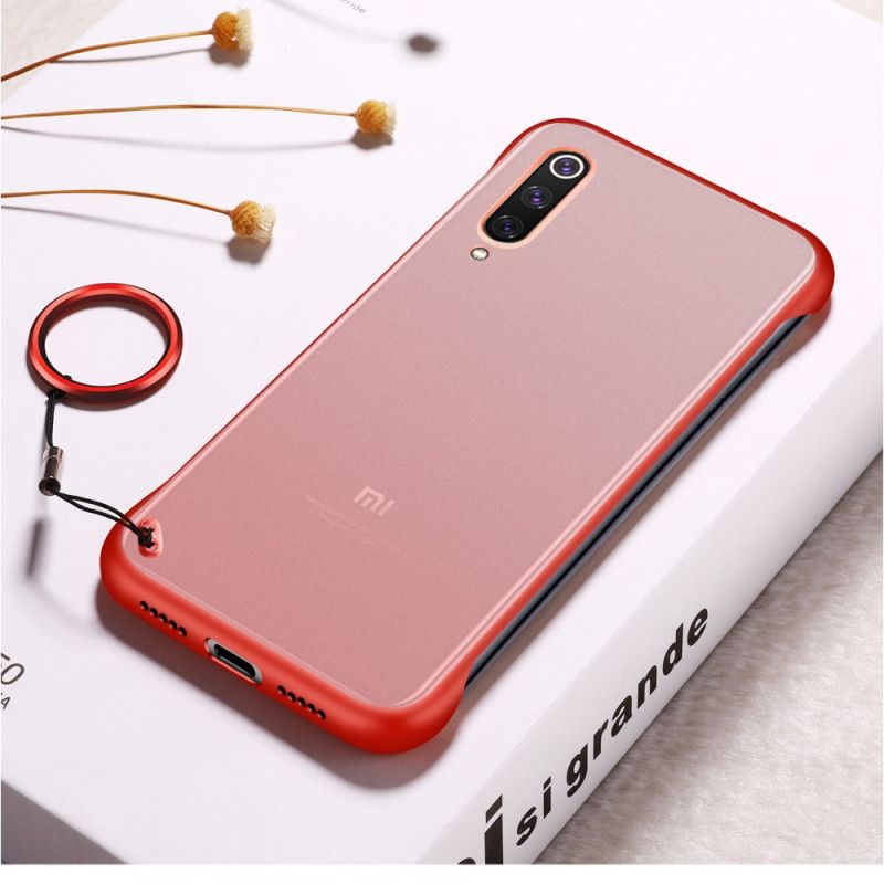 Hoesje Xiaomi Mi 9 SE Rood Zwart Siliconen En Afneembare Ring