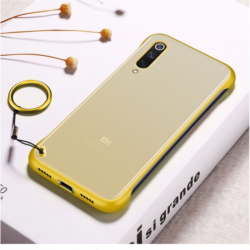 Hoesje Xiaomi Mi 9 SE Rood Zwart Siliconen En Afneembare Ring