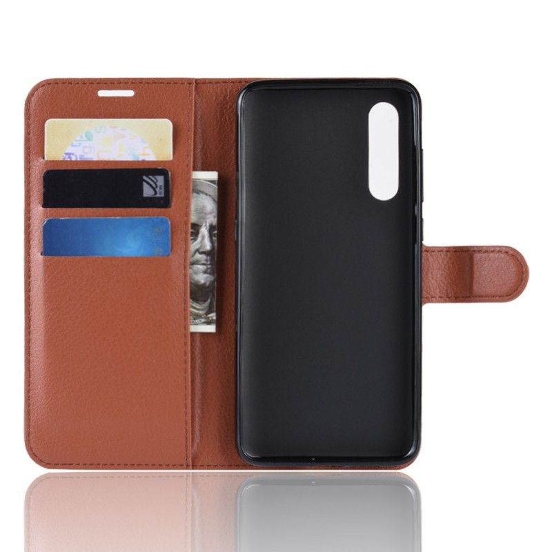 Leren Hoesje voor Xiaomi Mi 9 SE Wit Zwart Retro Lychee