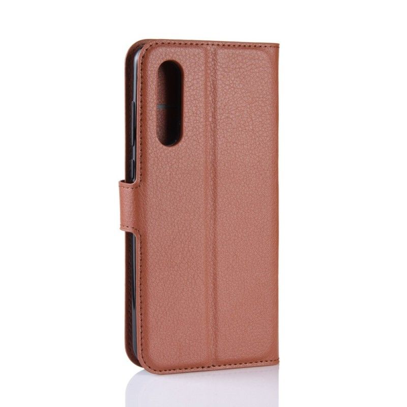 Leren Hoesje voor Xiaomi Mi 9 SE Wit Zwart Retro Lychee